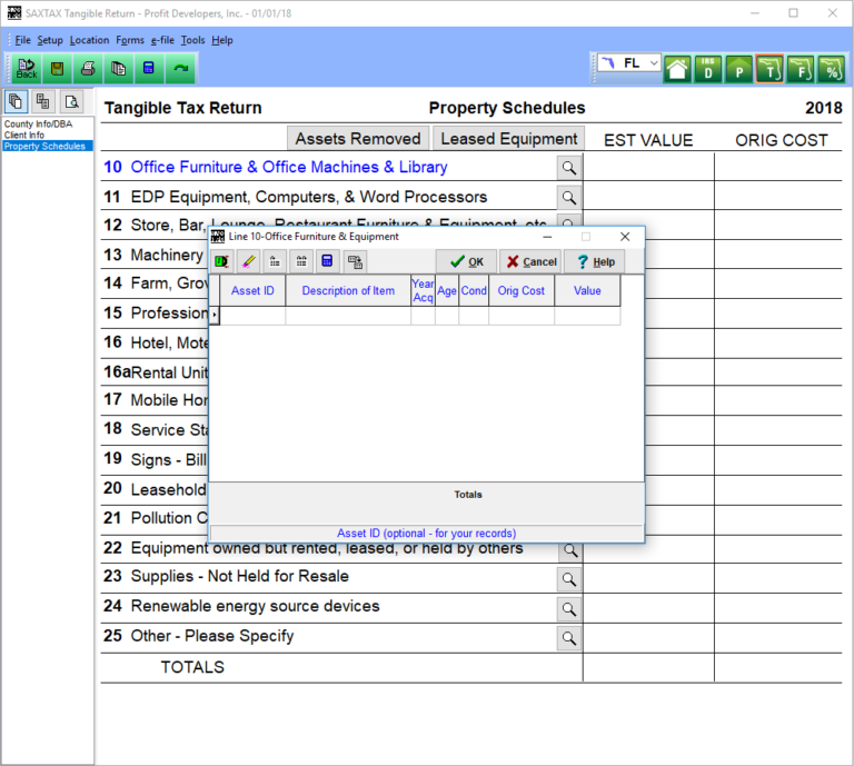 Florida Tangible Tax Program SAXTAX
